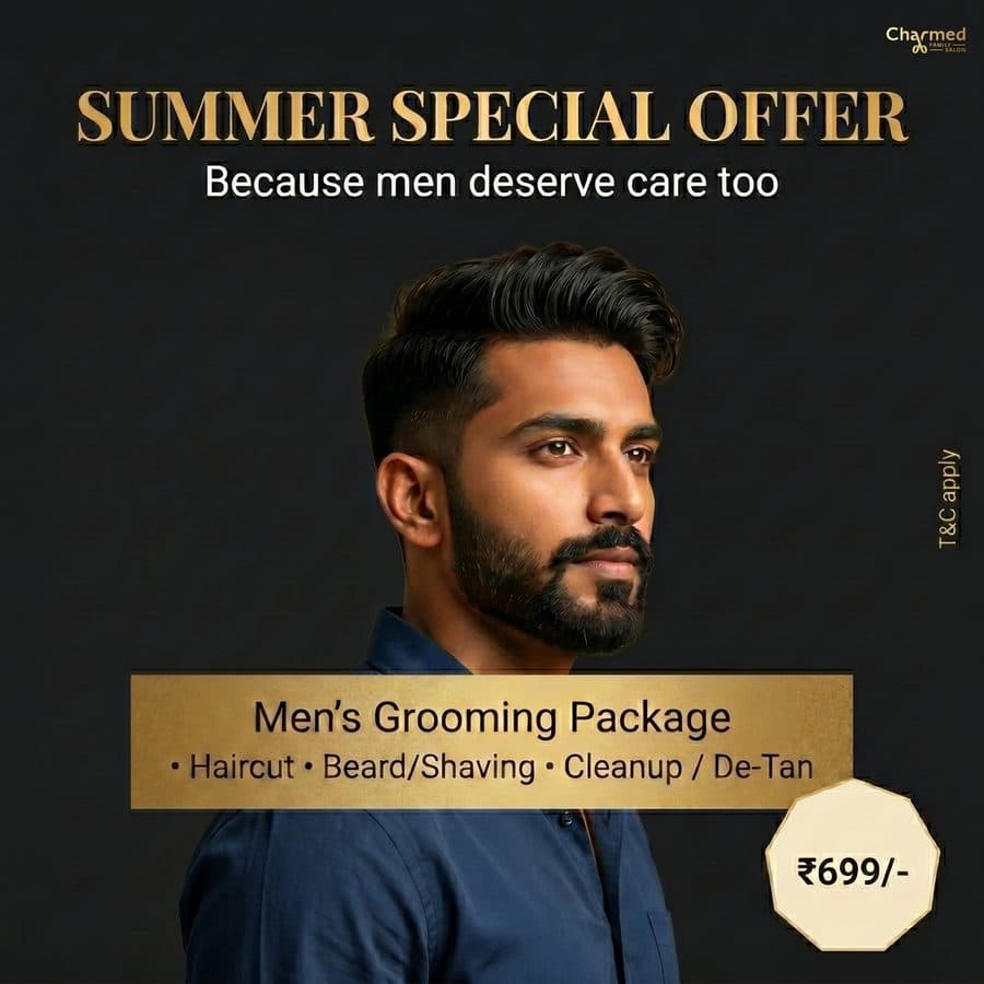 Men's Grooming Package — Haircut · Beard/Shave · Cleanup/De-Tan — ₹699
